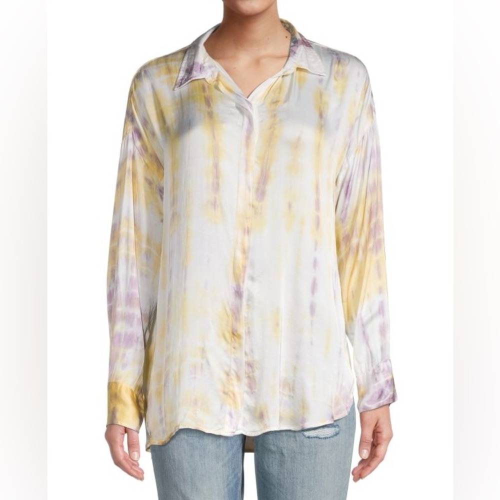YOUNG FABULOUS & BROKE
Boyfriend Tie-Dye Button-Down Shirt